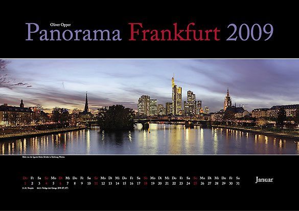Kalender Panorama Frankfurt 2009 - Januar