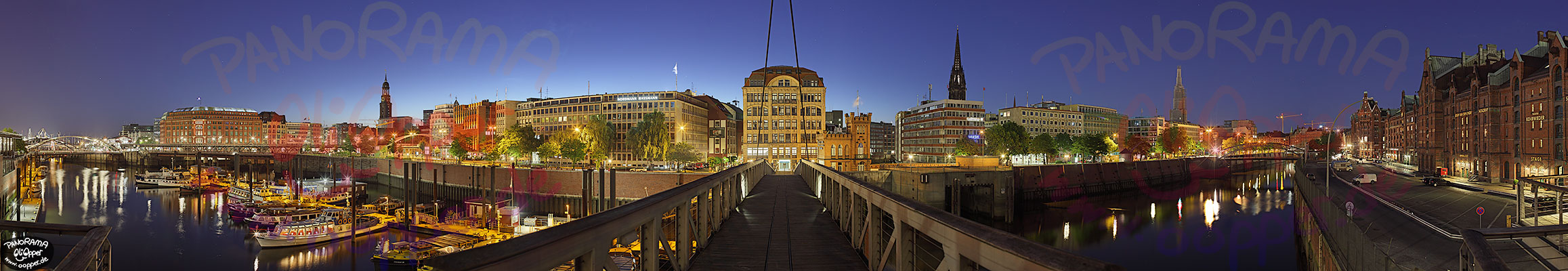 Altstadt Hamburg - Skyline bei Nacht - p046 - (c) by Oliver Opper
