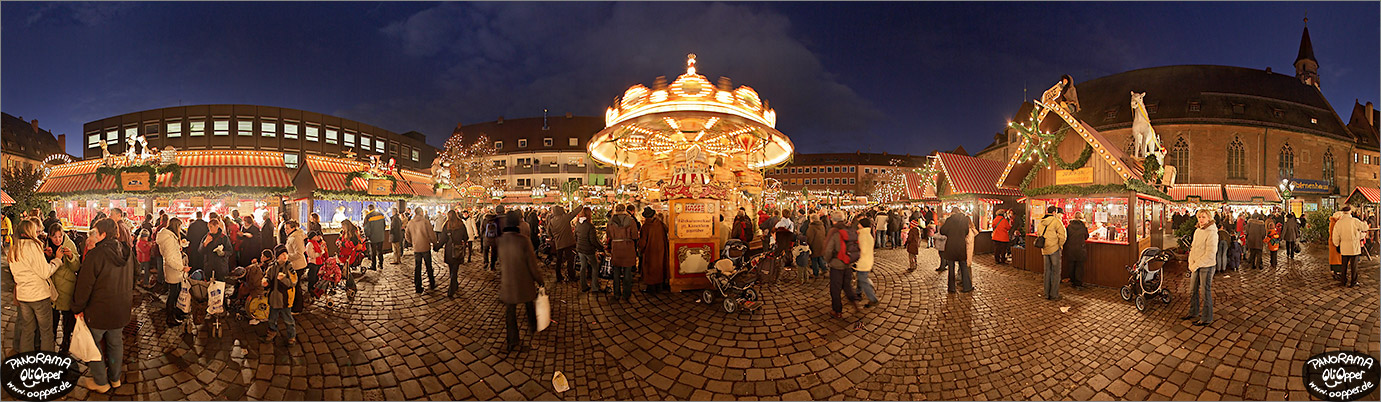 Christkindlesmarkt N�rnberg Panorama Bilder - Kinderweihnacht auf dem Hans-Sachs-Platz - p038 - (c) by Oliver Opper