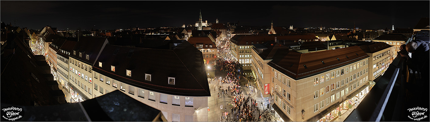 Panorama Bilder N�rnberg - Blick �ber die Stadt bei Nacht - p043 - (c) by Oliver Opper