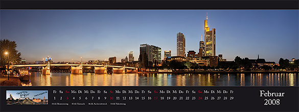 Kalender Panorama Frankfurt 2008 - Februar