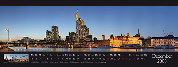 Kalender Panorama Frankfurt 2008 - Dezember
