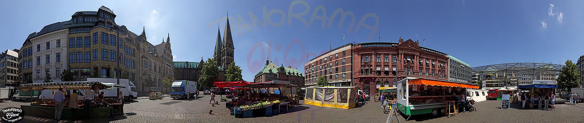 Panorama Bremen - Markt auf dem Domshof - p002 - (c) by Oliver Opper