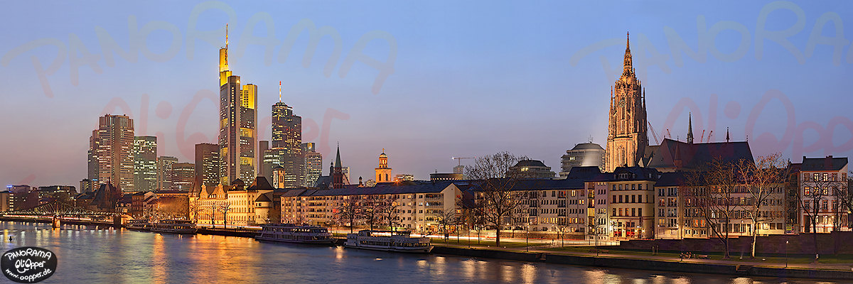 Skyline Frankfurt - Innenstadt und Dom von der Alten Br�cke aus - p168 - (c) by Oliver Opper