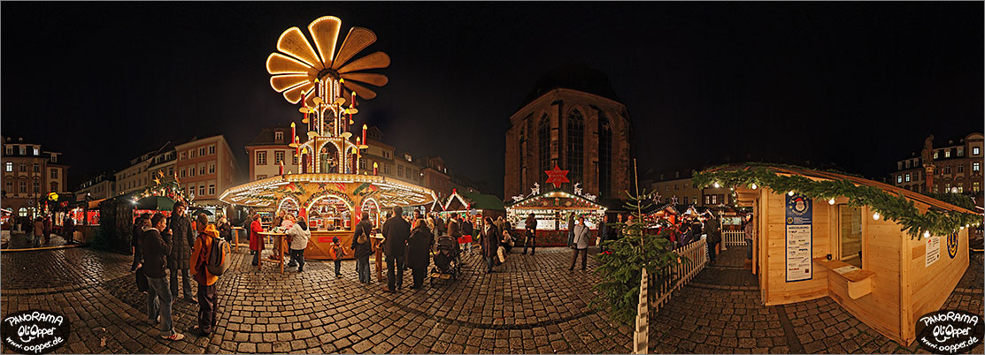 Weihnachtsmarkt Heidelberg - Weihnachtspyramide auf dem Marktplatz - p008 - (c) by Oliver Opper