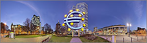 Panorama Bilder Frankfurt - Eurosymbol vor der EZB / Eurotower - p1003