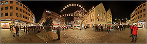 Christkindlesmarkt N�rnberg Panorama Bilder - Der Weg zur Kinderweihnacht auf dem Hans-Sachs-Platz - p040